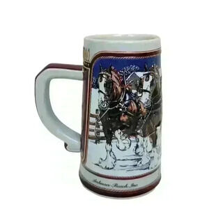 1989 Collector’s Edition Holiday Budweiser Clydesdale Beer Stein